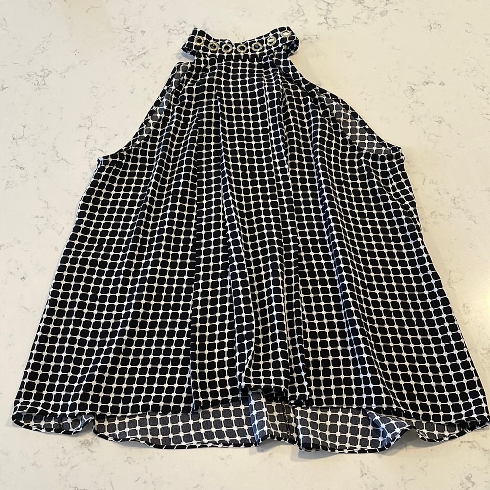 MICHAEL Michael Kors Black and White Halter Blouse